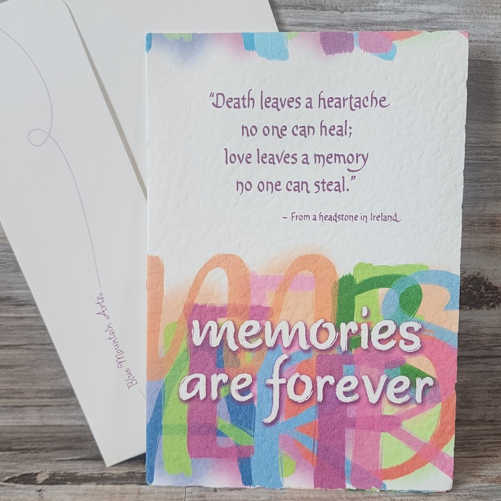 Blue Mountain Arts Sympathy Card Memories Are Forever Irish Headstone Quote New
